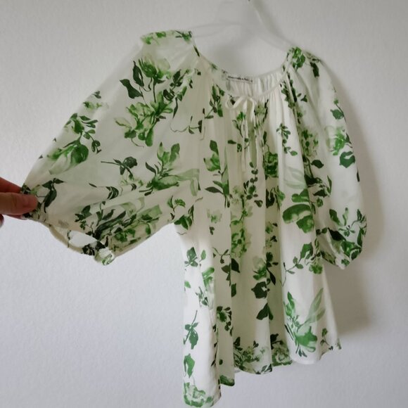 Abercrombie & Fitch Women Blouse Top Shirt Water color Floral size Large - Picture 2 of 9
